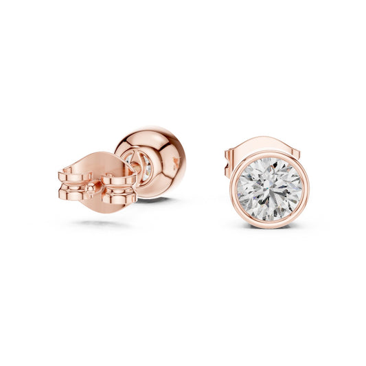 Round Stud Lab Grown Diamond Earrings