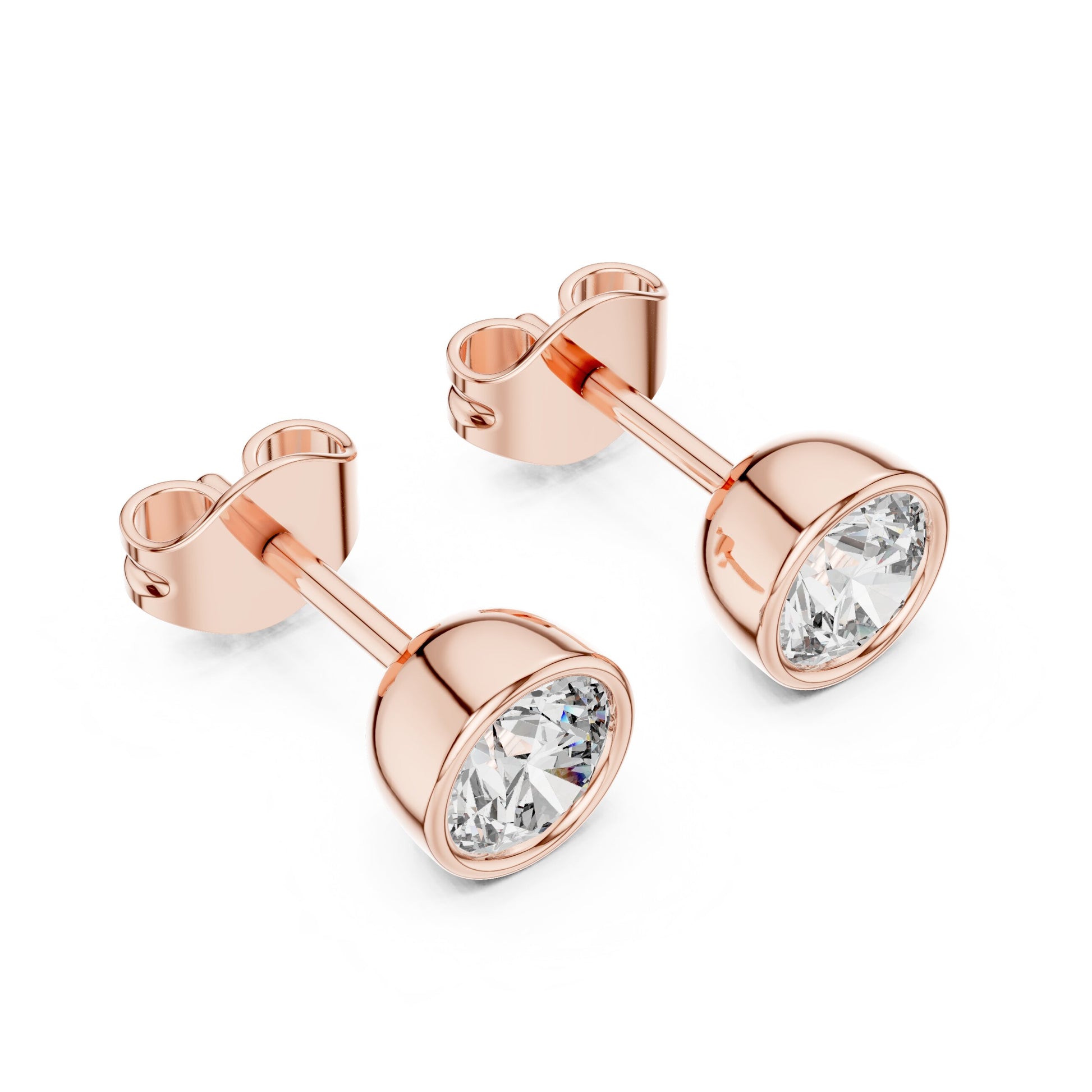 Round Stud Lab Grown Diamond Earrings