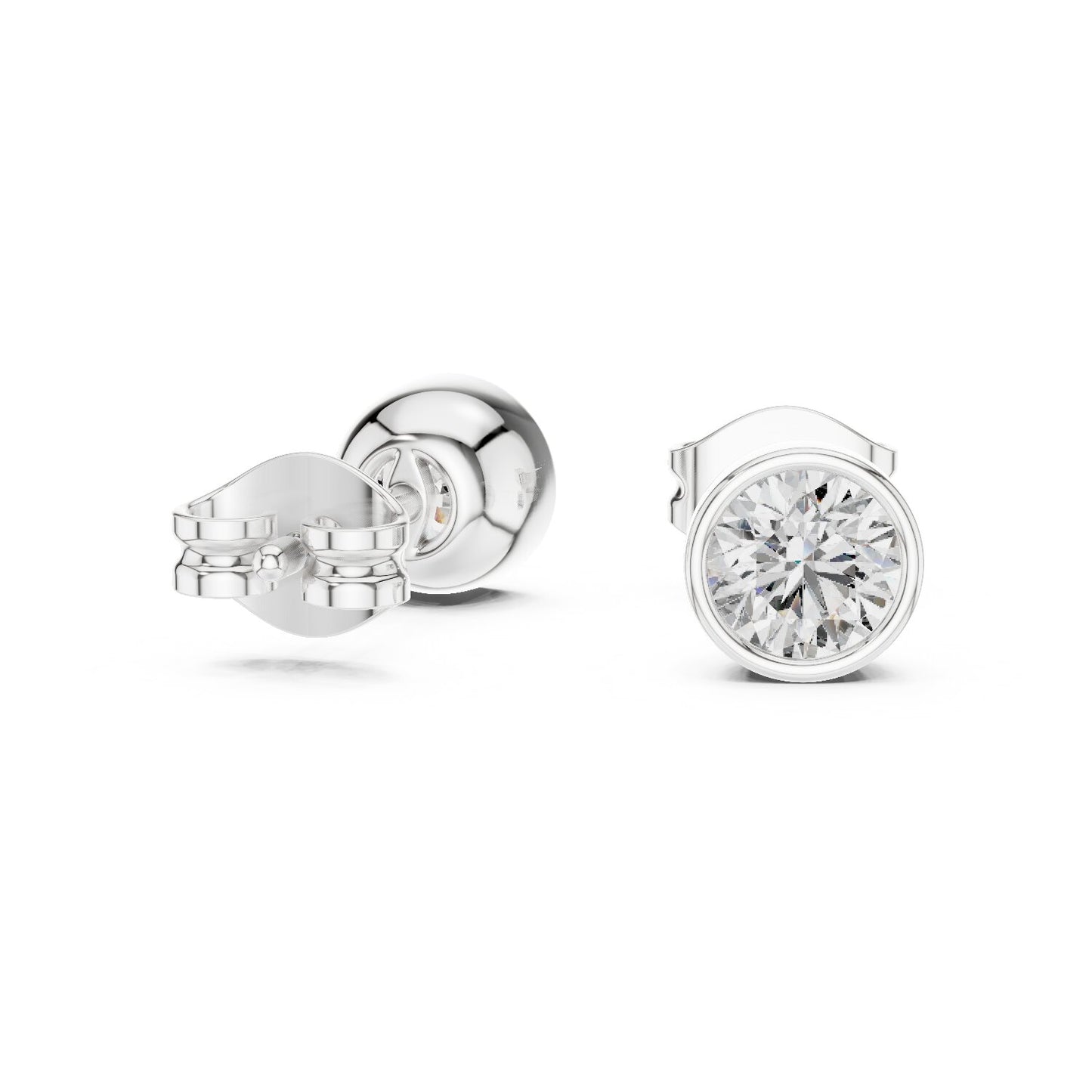 Round Stud Lab Grown Diamond Earrings
