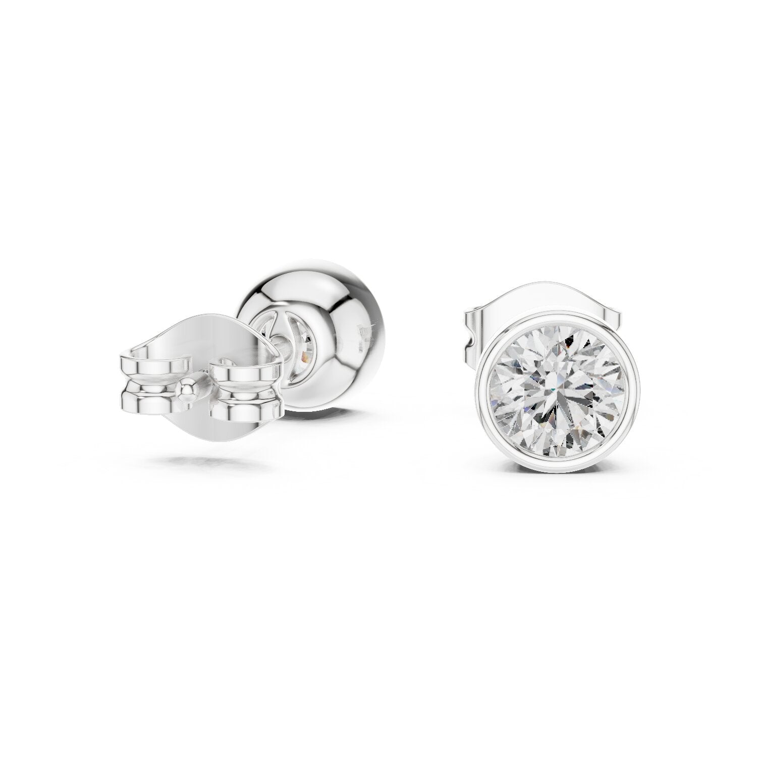 Round Stud Lab Grown Diamond Earrings