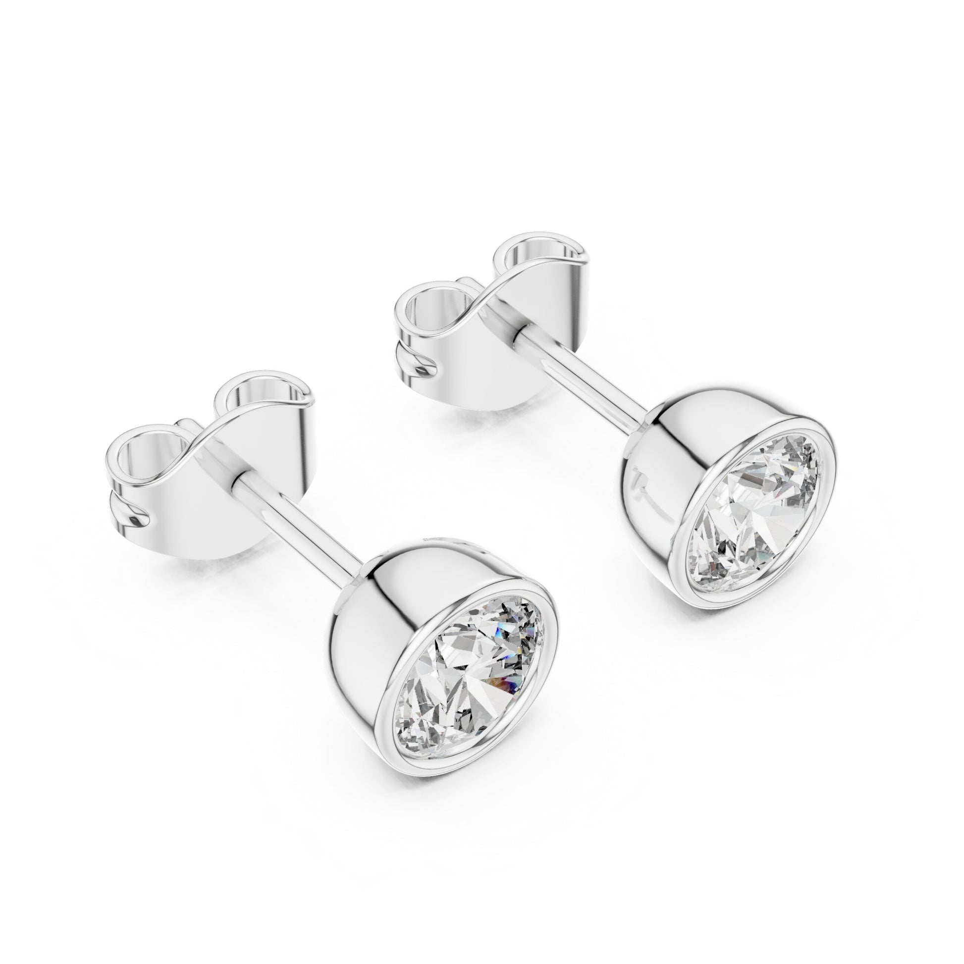 Round Stud Lab Grown Diamond Earrings