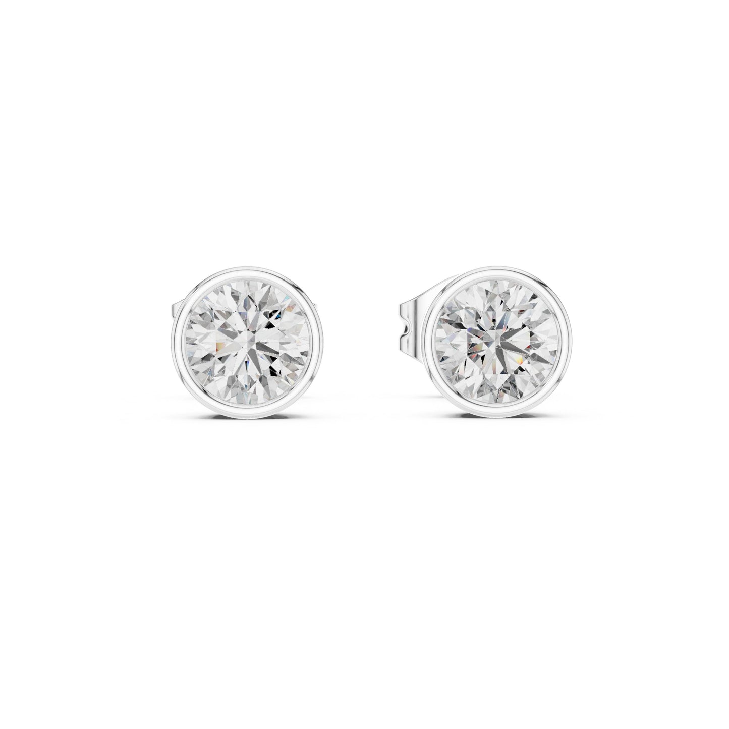 Round Stud Lab Grown Diamond Earrings