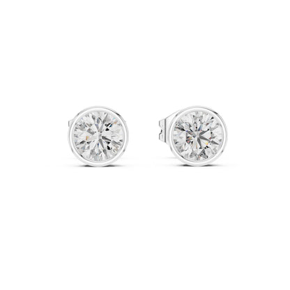 Round Stud Lab Grown Diamond Earrings