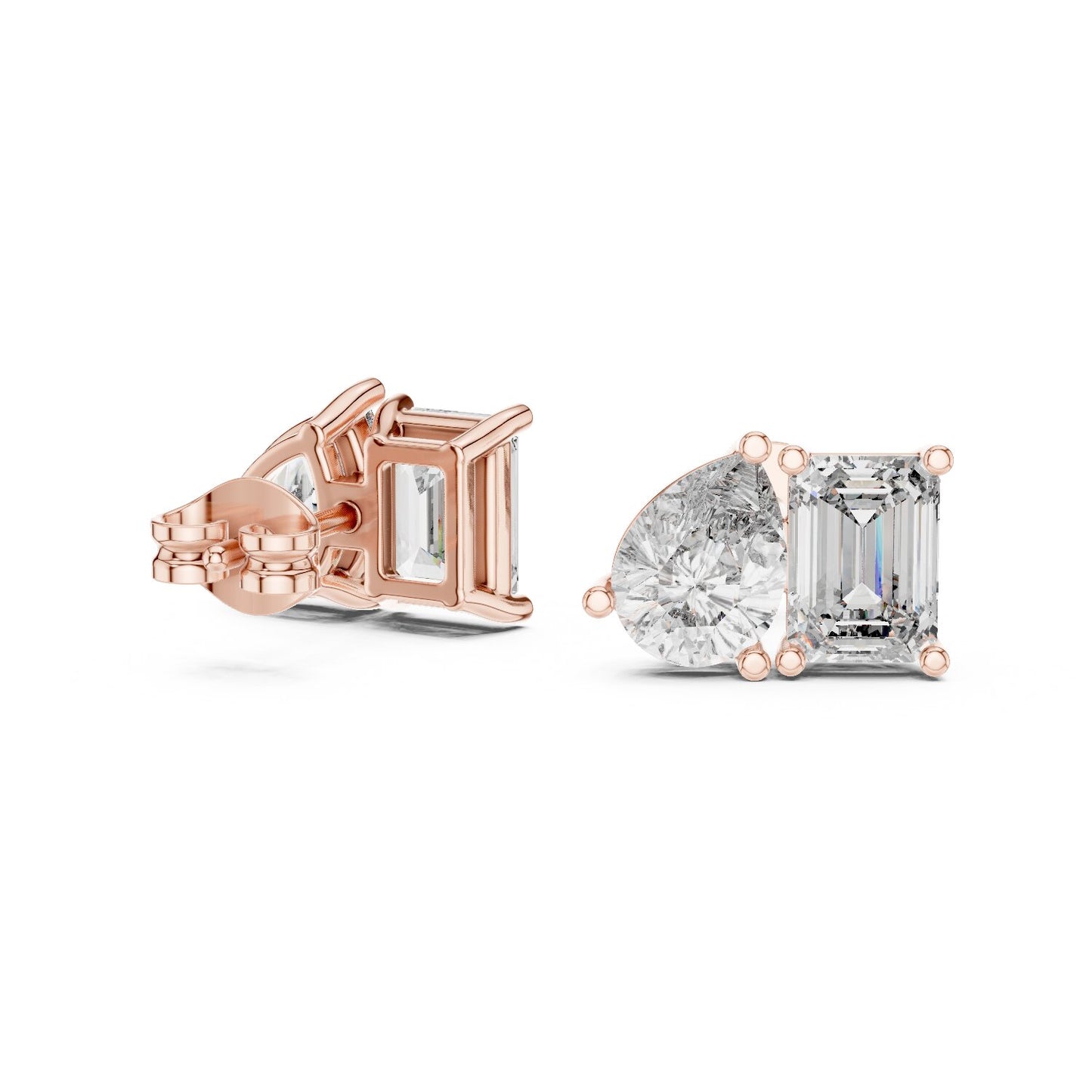 Mixed Shape Lab Grown Diamond Stud Earrings