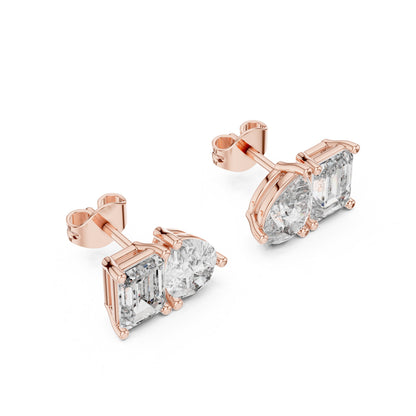 Mixed Shape Lab Grown Diamond Stud Earrings