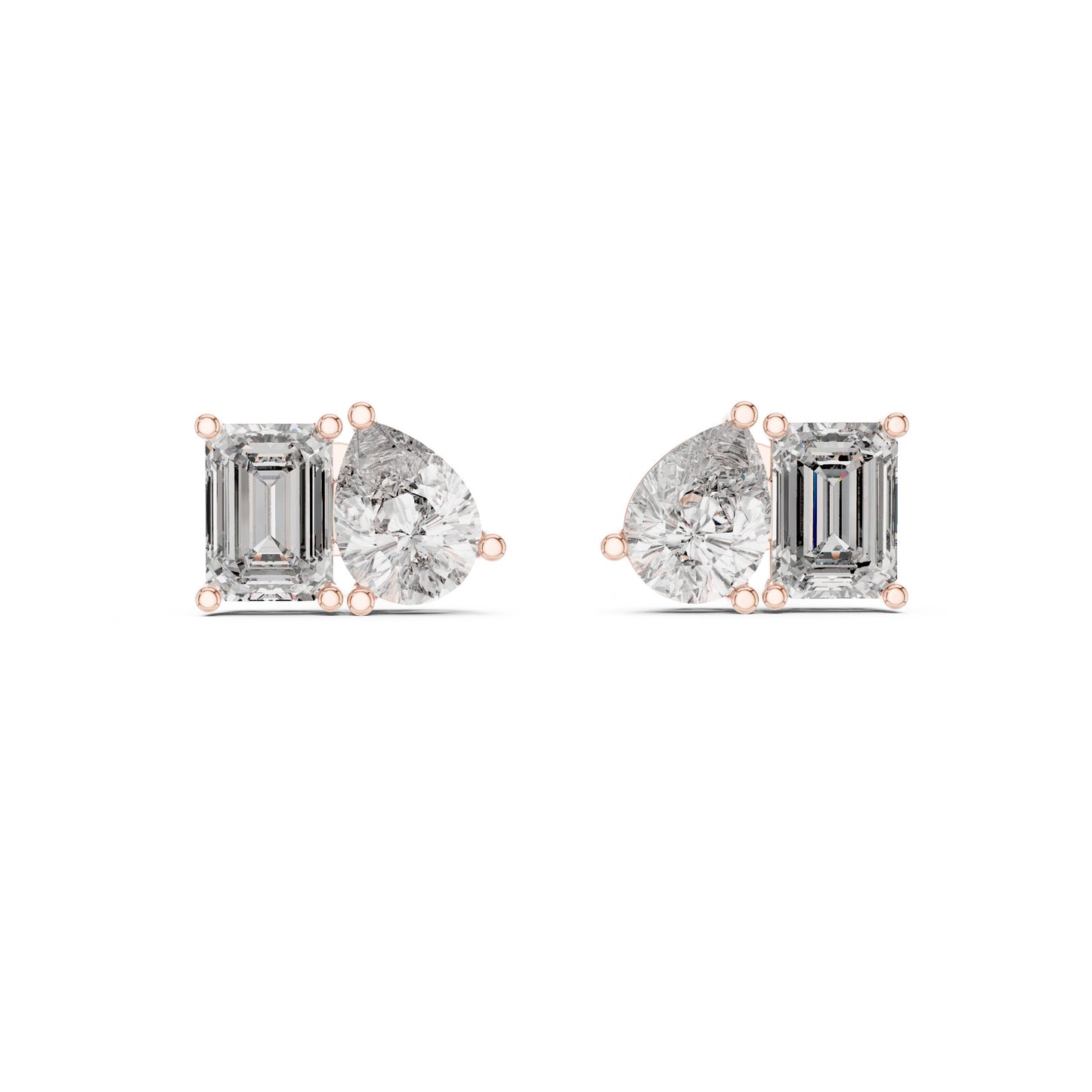 Mixed Shape Lab Grown Diamond Stud Earrings