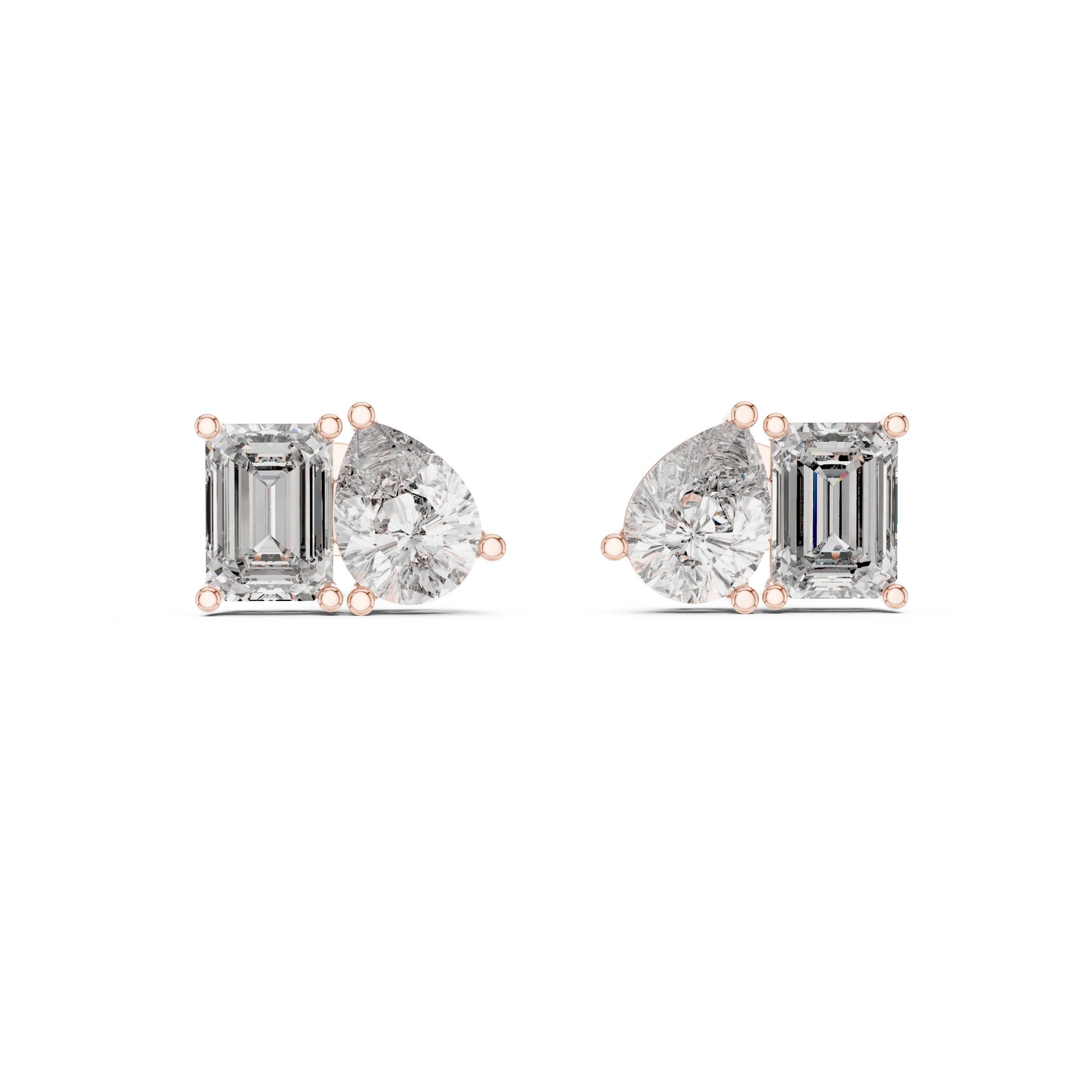 Mixed Shape Lab Grown Diamond Stud Earrings