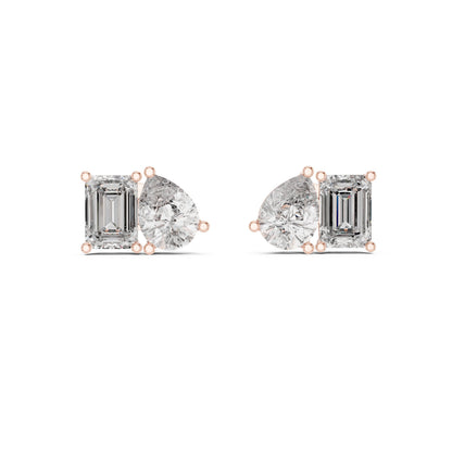 Mixed Shape Lab Grown Diamond Stud Earrings