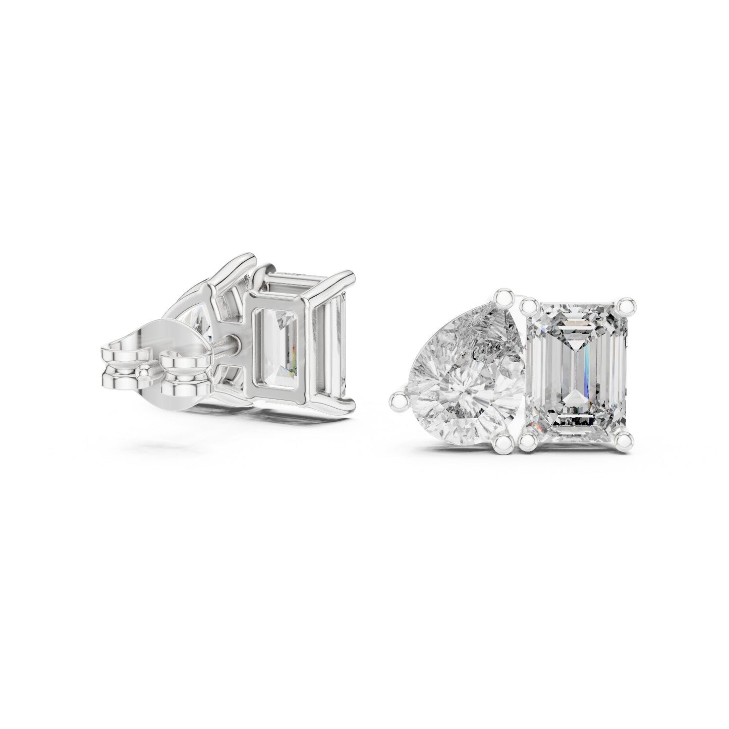 Mixed Shape Lab Grown Diamond Stud Earrings