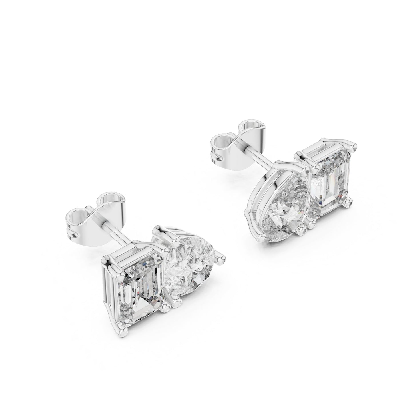 Mixed Shape Lab Grown Diamond Stud Earrings