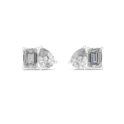 Mixed Shape Lab Grown Diamond Stud Earrings