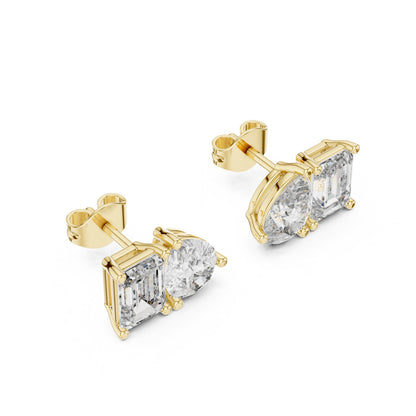 Mixed Shape Lab Grown Diamond Stud Earrings
