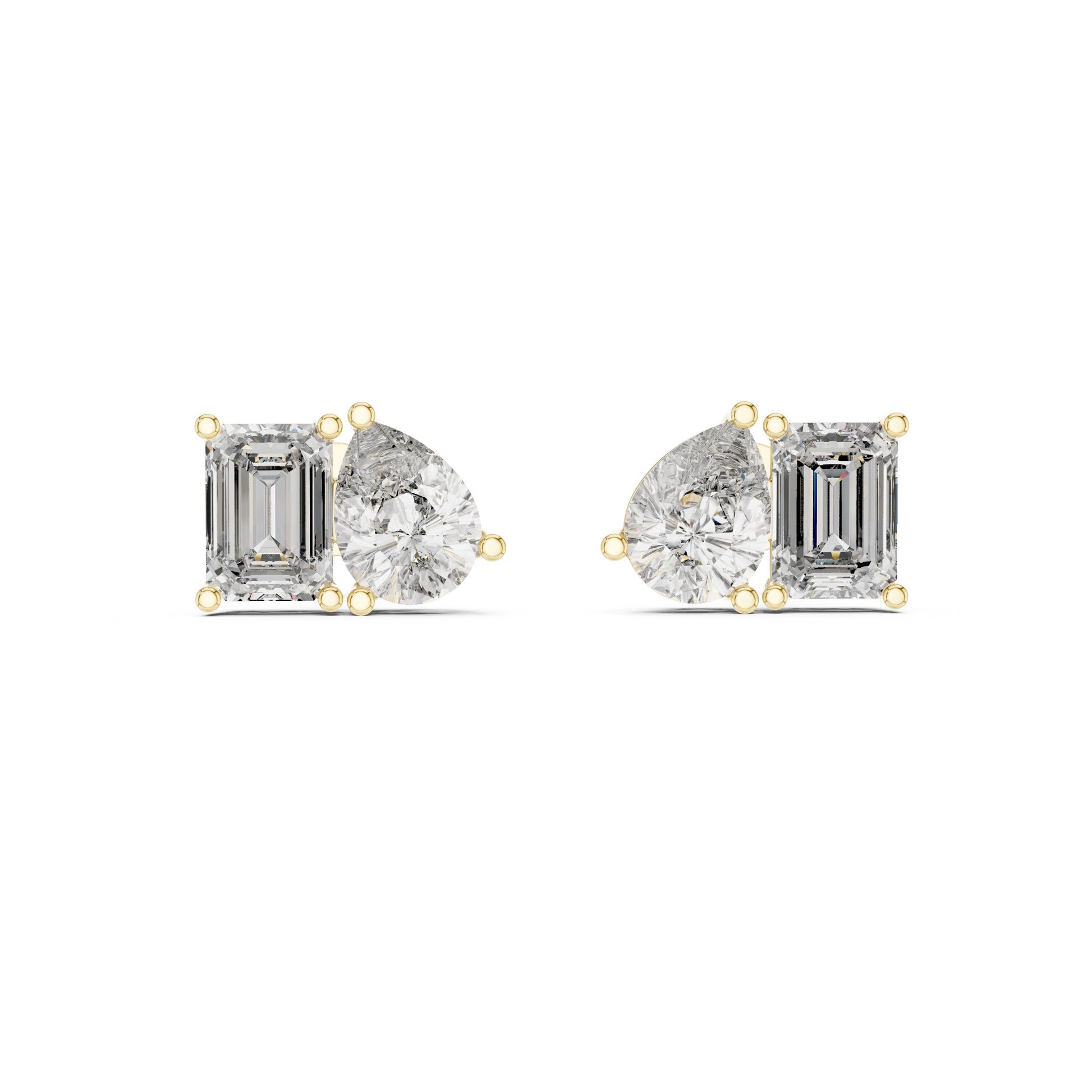 Mixed Shape Lab Grown Diamond Stud Earrings