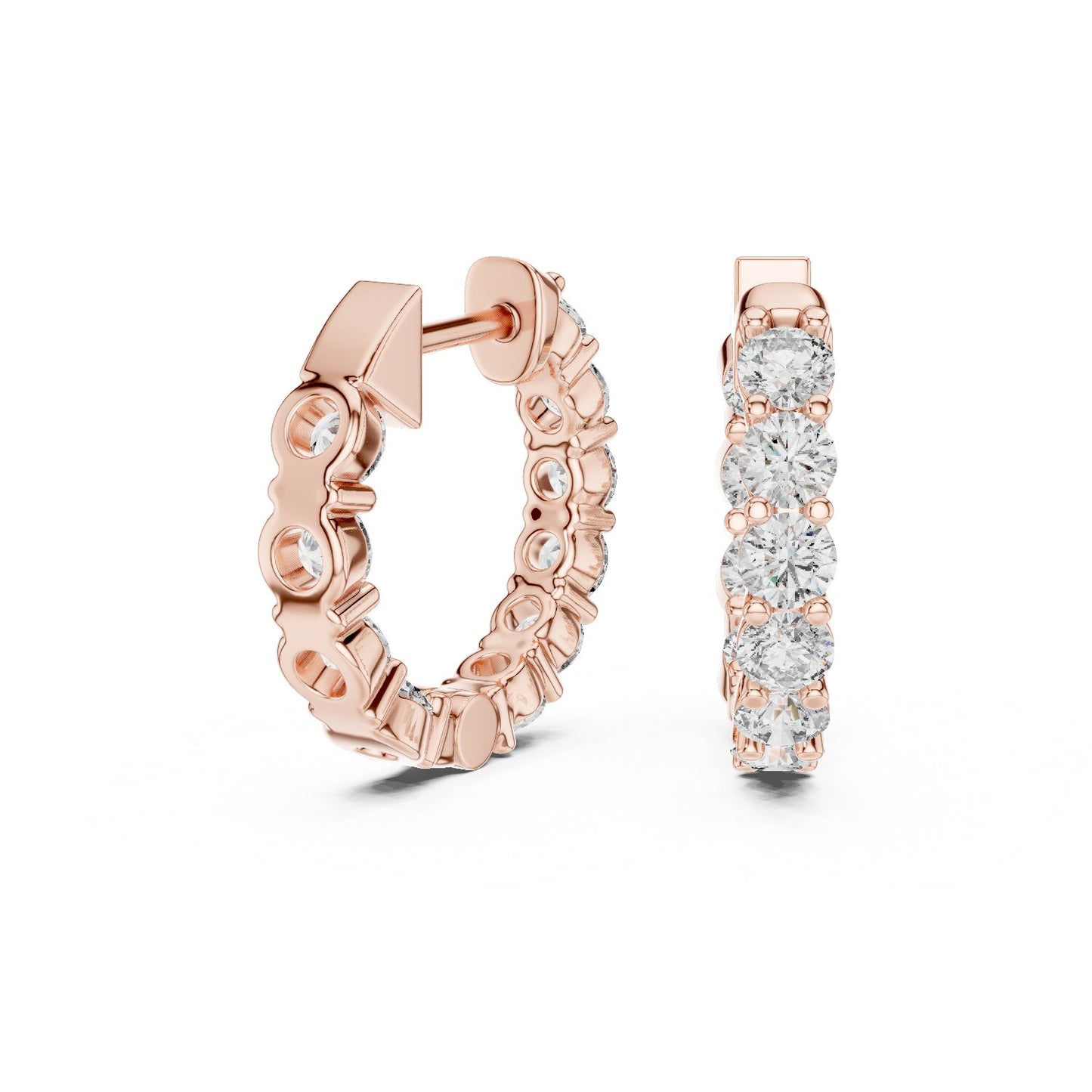 Round Huggie Lab Grown Diamond Earrings