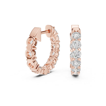 Round Huggie Lab Grown Diamond Earrings