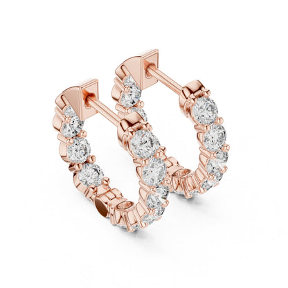 Round Huggie Lab Grown Diamond Earrings