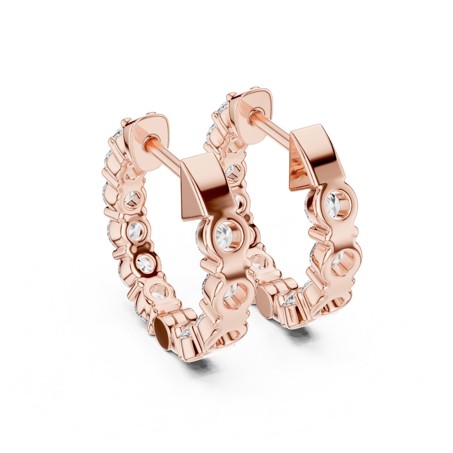 Round Huggie Lab Grown Diamond Earrings