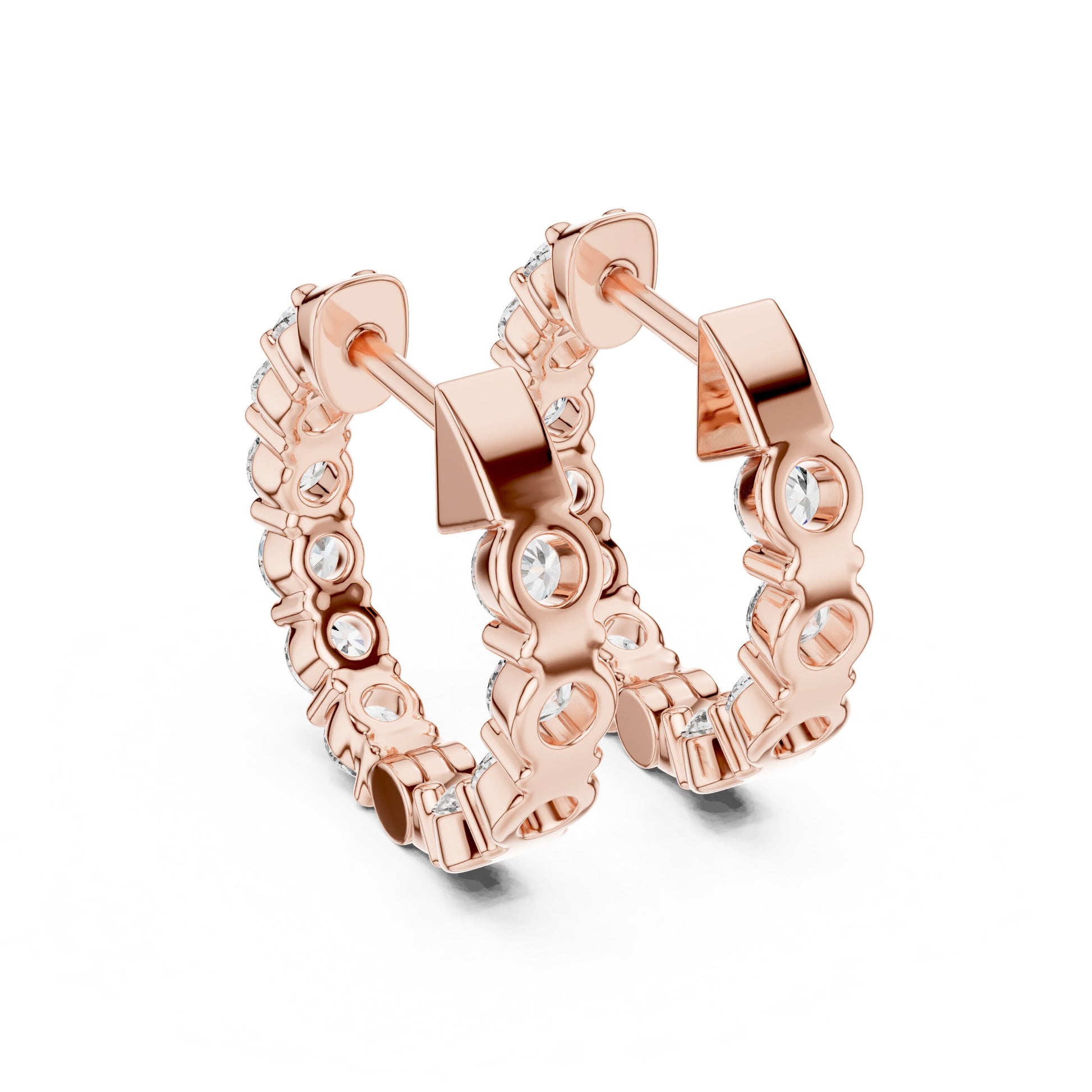 Round Huggie Lab Grown Diamond Earrings