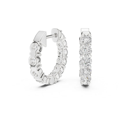 Round Huggie Lab Grown Diamond Earrings