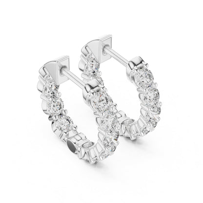 Round Huggie Lab Grown Diamond Earrings