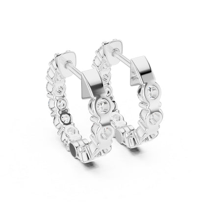 Round Huggie Lab Grown Diamond Earrings