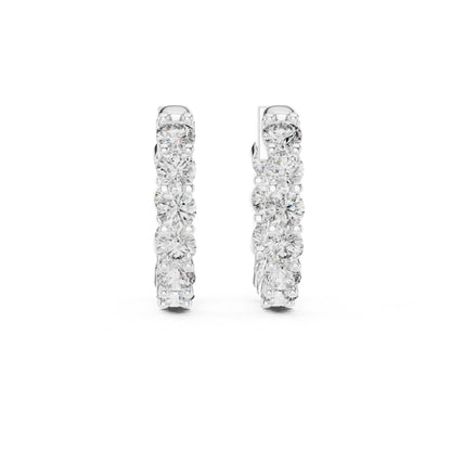 Round Huggie Lab Grown Diamond Earrings