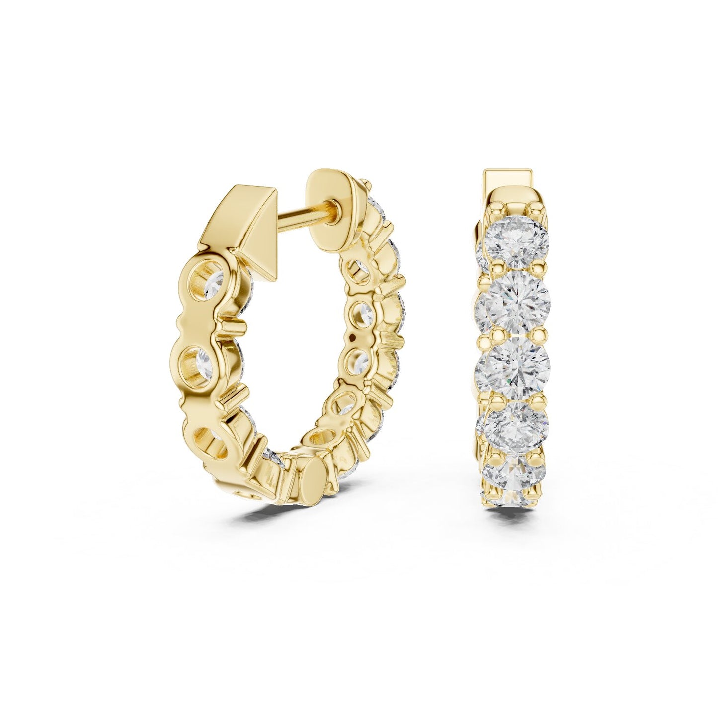 Round Huggie Lab Grown Diamond Earrings