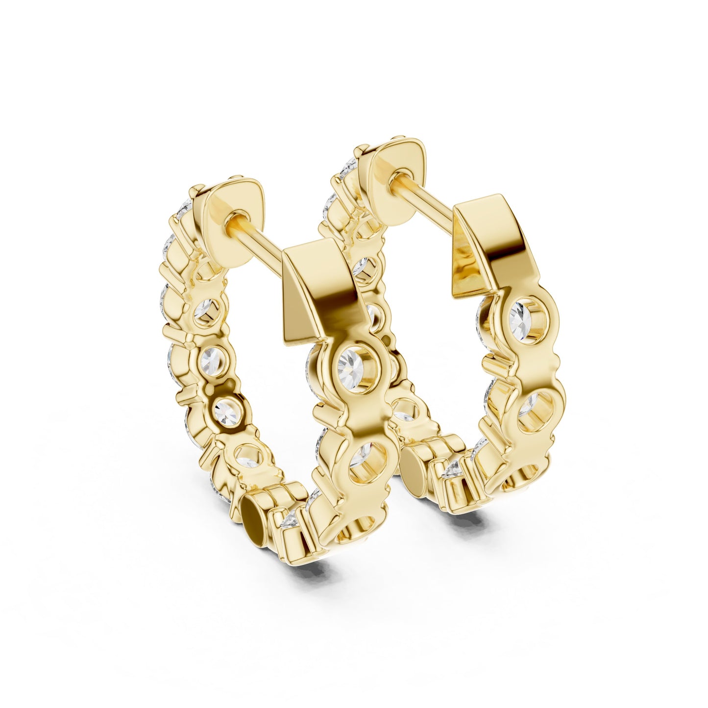Round Huggie Lab Grown Diamond Earrings