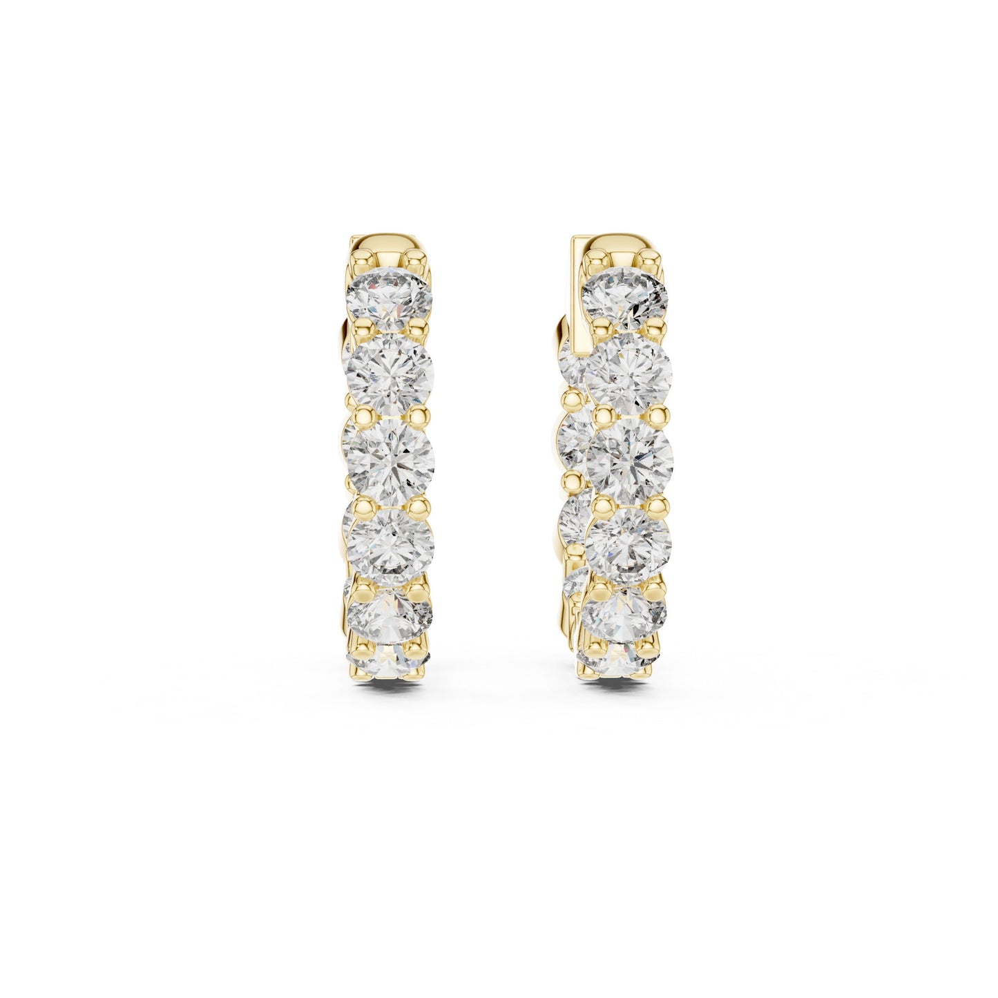 Round Huggie Lab Grown Diamond Earrings