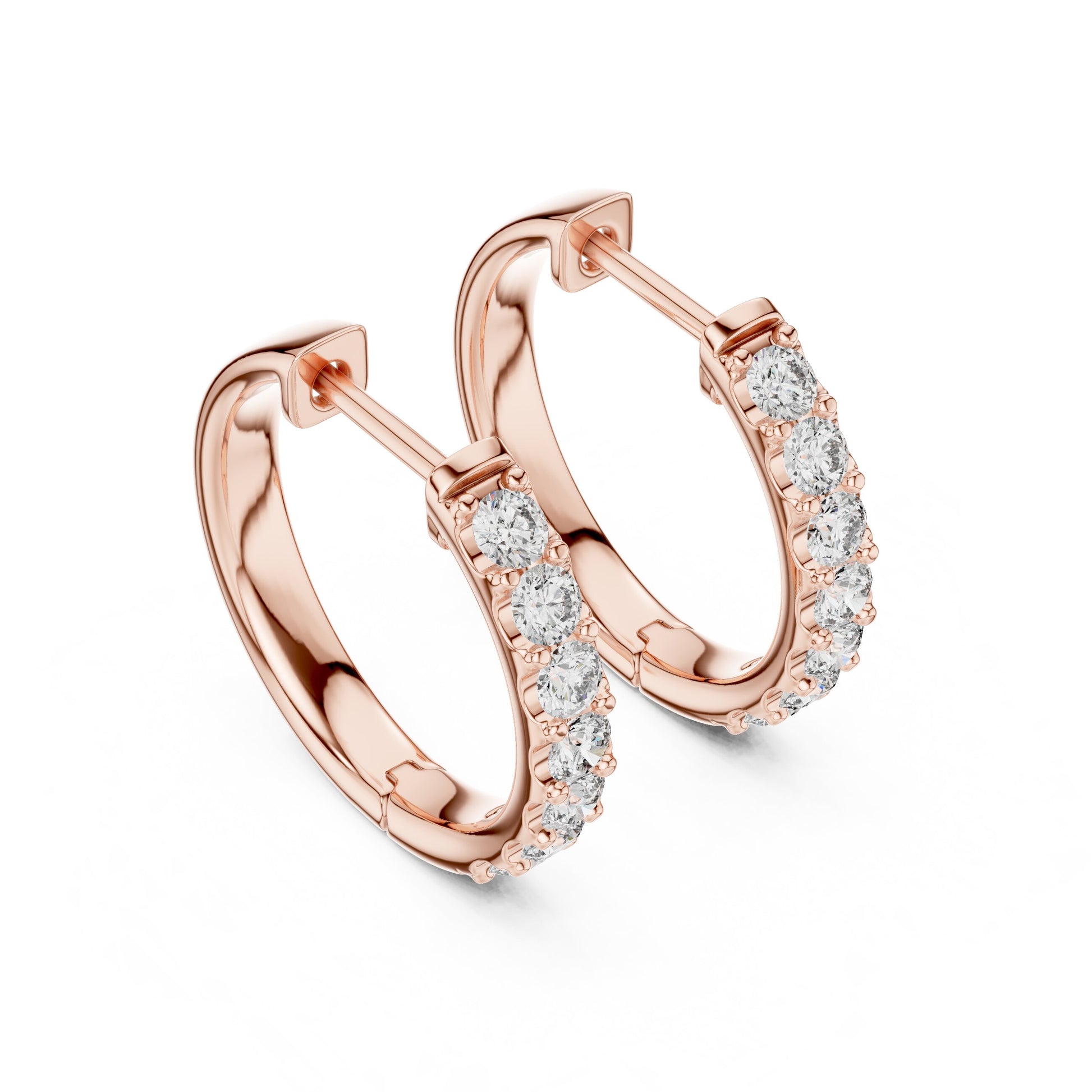 Round Huggie Lab Grown Diamond Earrings