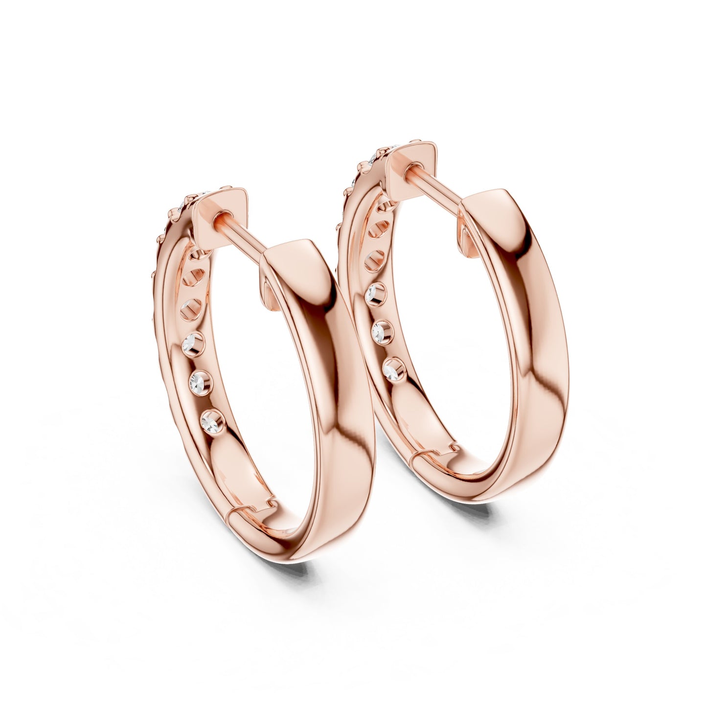 Round Huggie Lab Grown Diamond Earrings