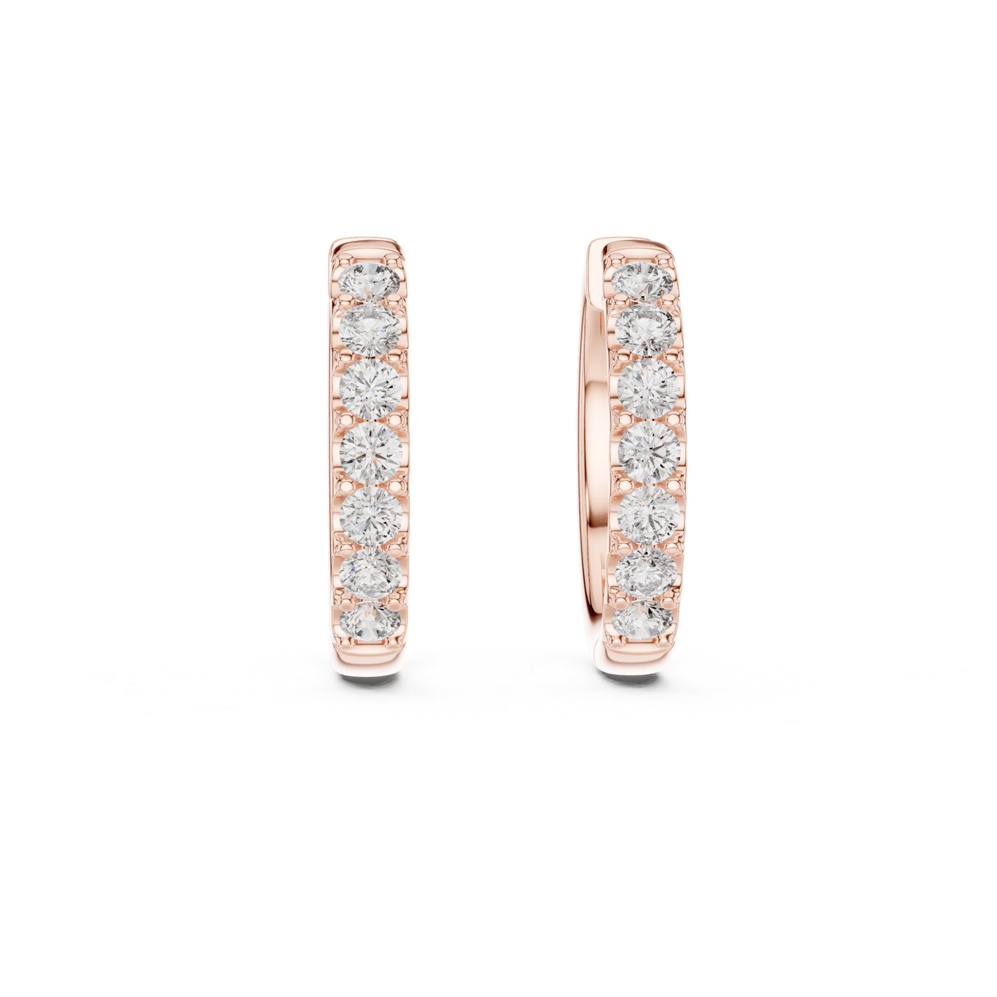 Round Huggie Lab Grown Diamond Earrings