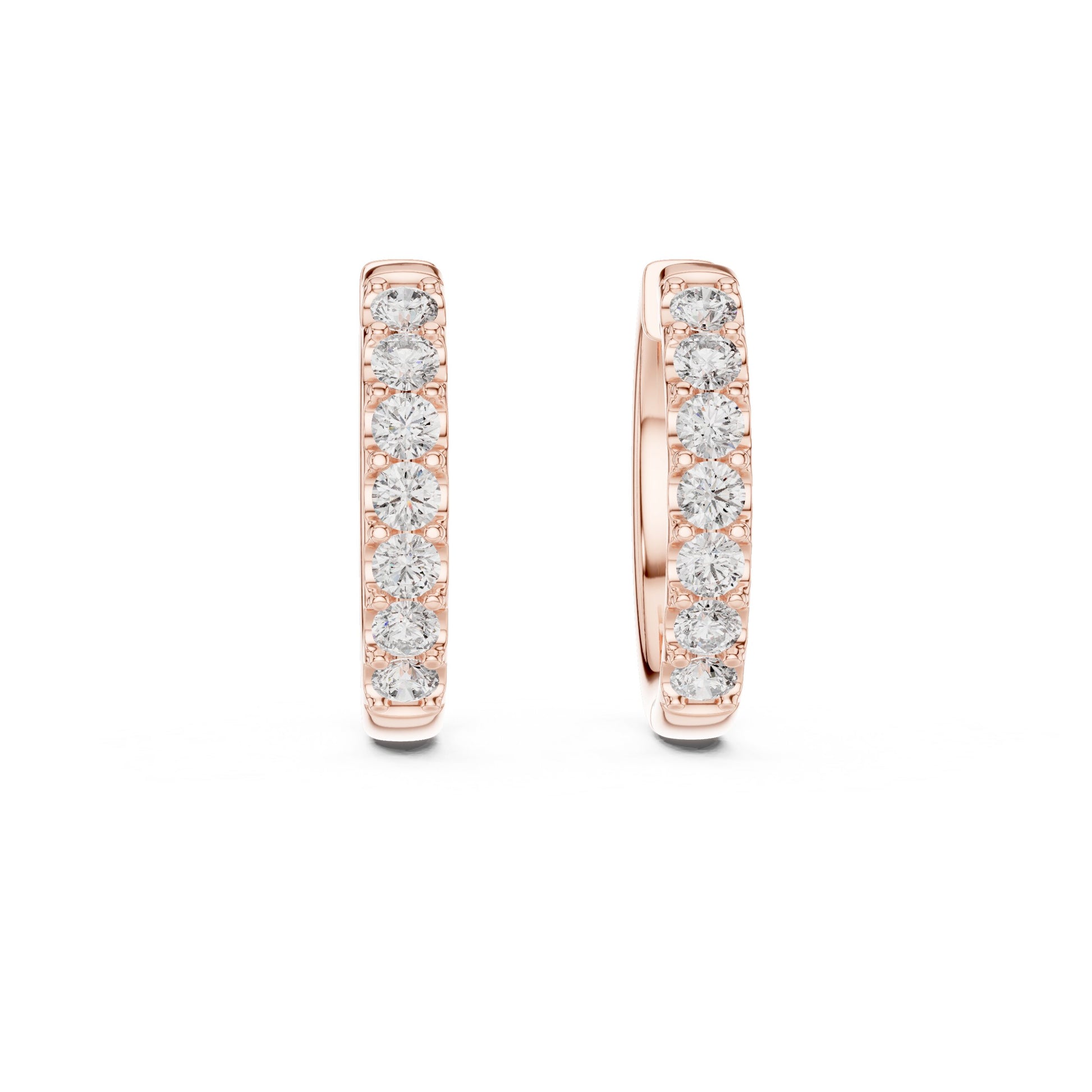 Round Huggie Lab Grown Diamond Earrings