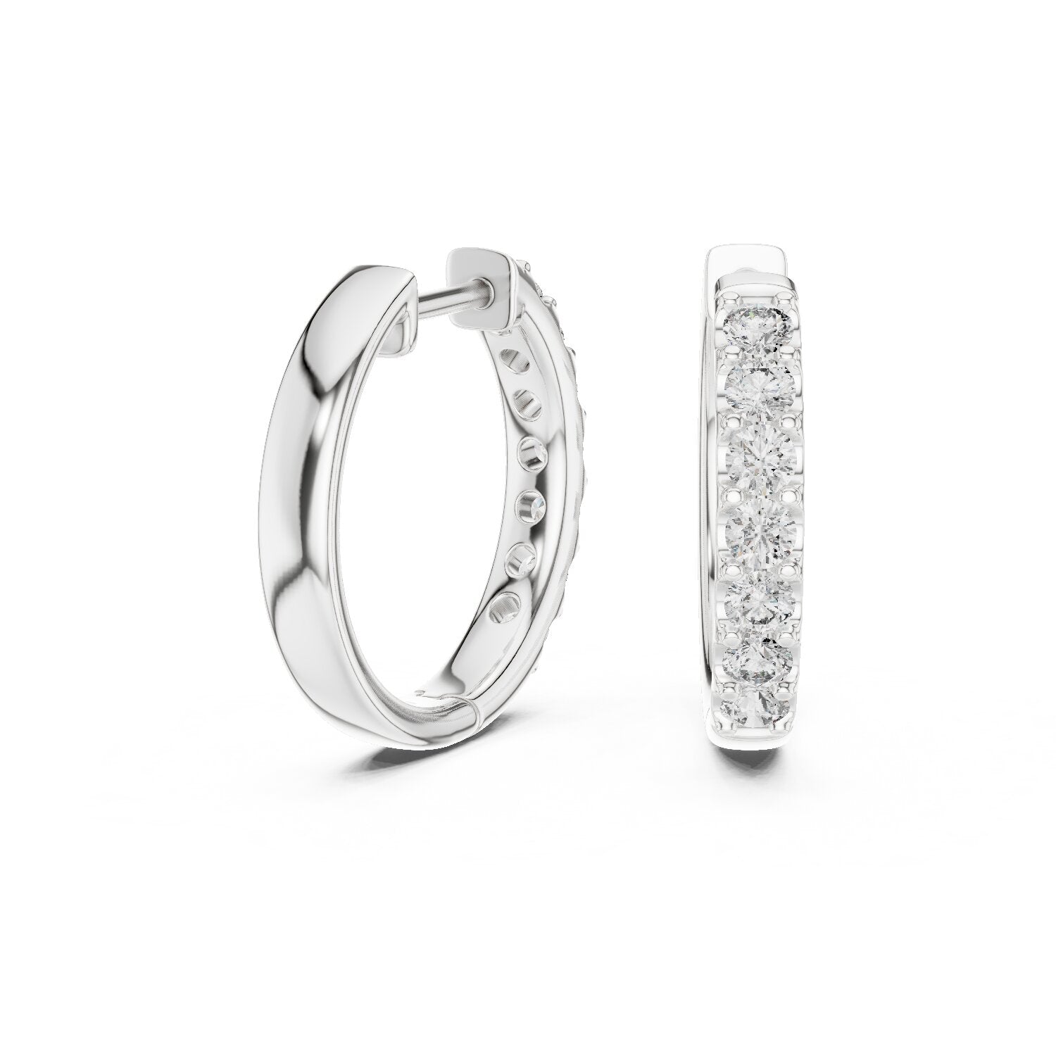 Round Huggie Lab Grown Diamond Earrings