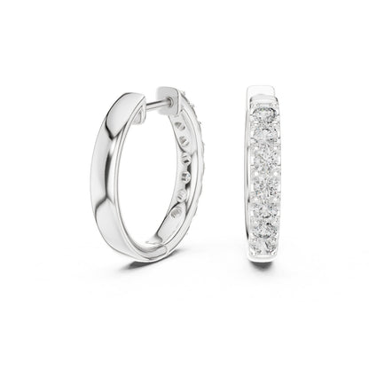 Round Huggie Lab Grown Diamond Earrings