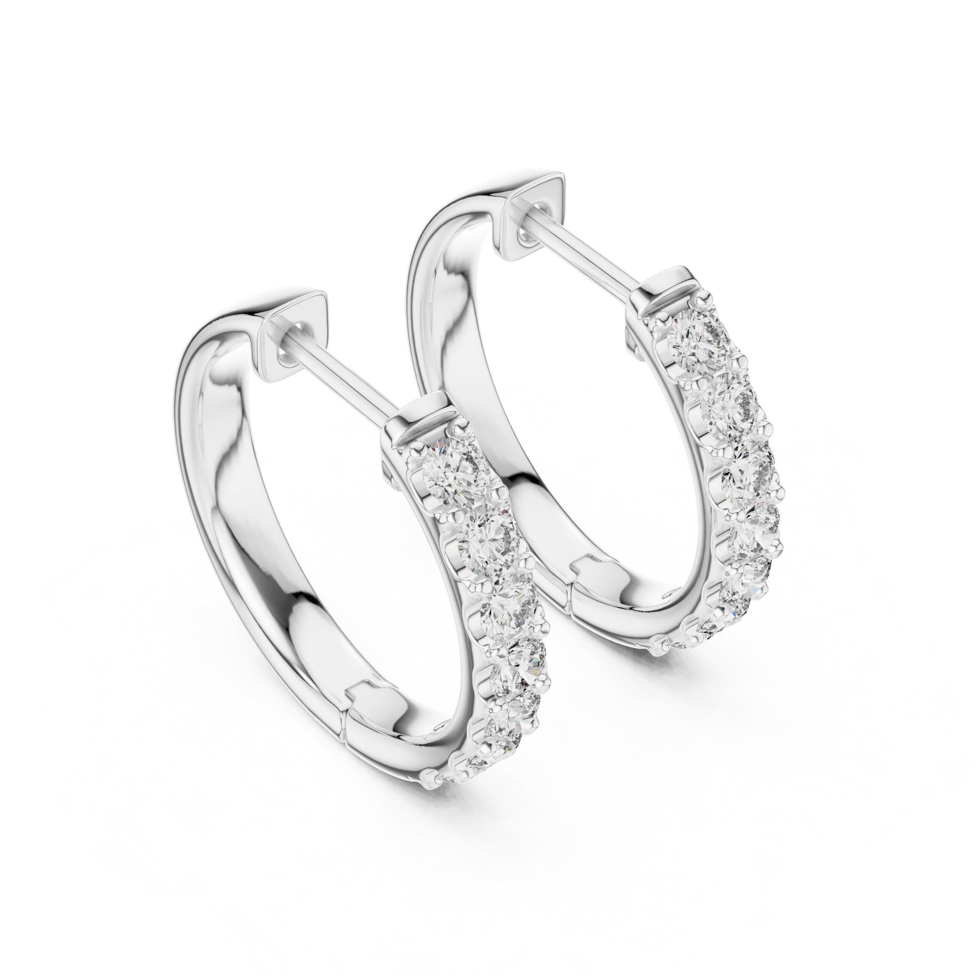 Round Huggie Lab Grown Diamond Earrings