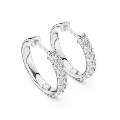 Round Huggie Lab Grown Diamond Earrings