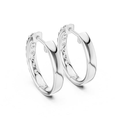 Round Huggie Lab Grown Diamond Earrings