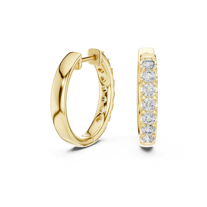 Round Huggie Lab Grown Diamond Earrings