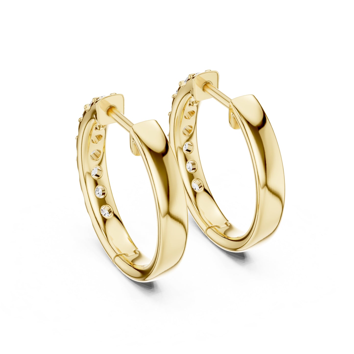 Round Huggie Lab Grown Diamond Earrings