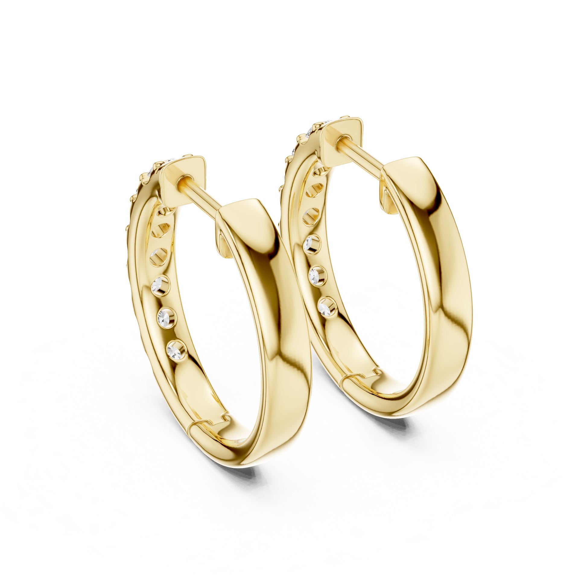 Round Huggie Lab Grown Diamond Earrings