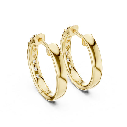 Round Huggie Lab Grown Diamond Earrings