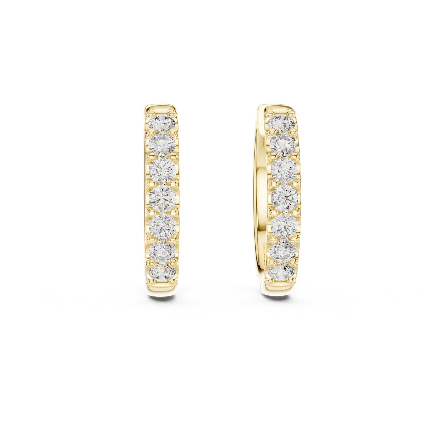 Round Huggie Lab Grown Diamond Earrings