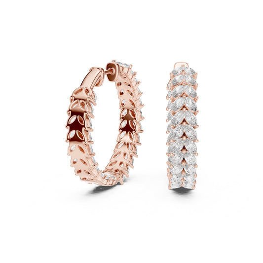 Marquise Hoop Lab Grown Diamond Earrings