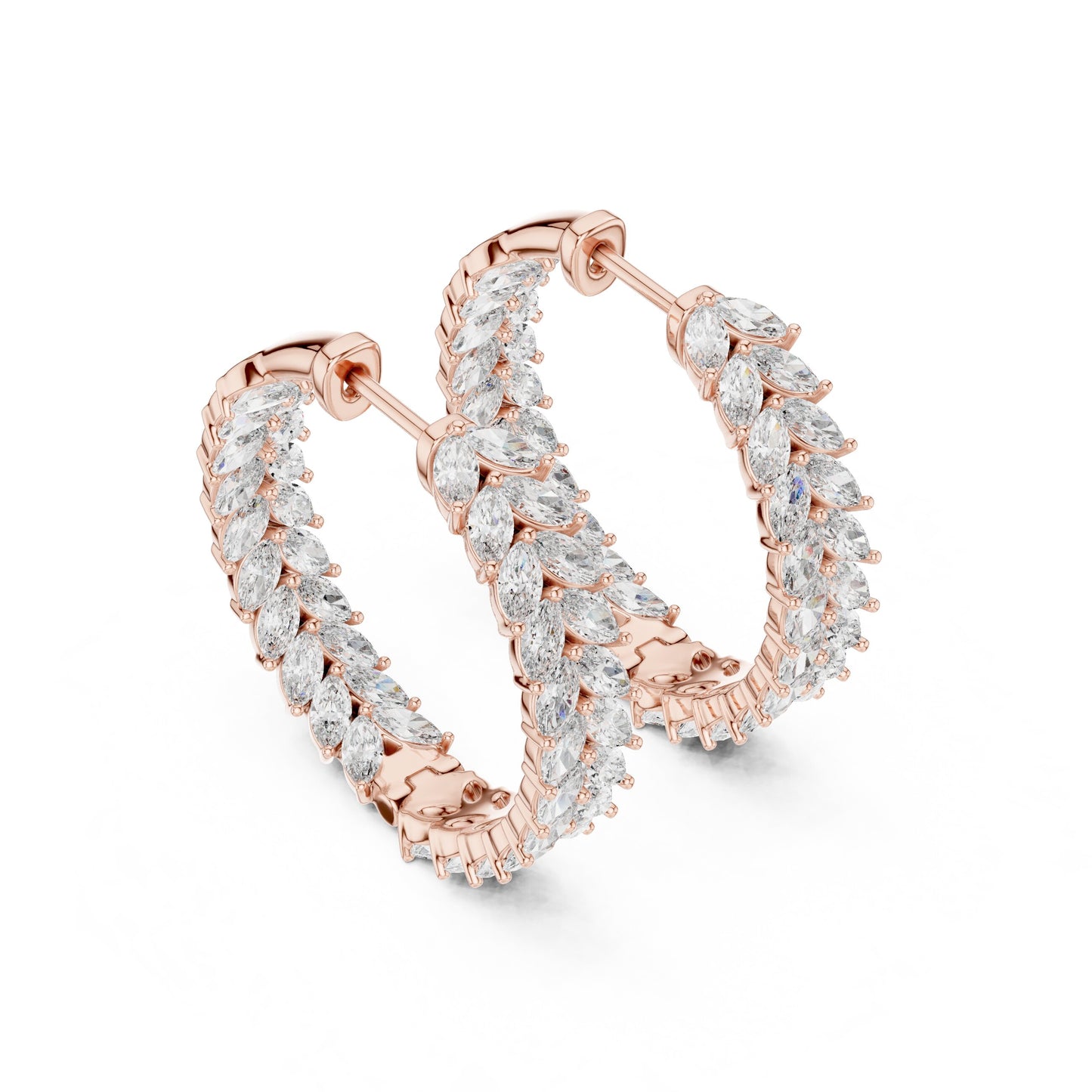 Marquise Hoop Lab Grown Diamond Earrings
