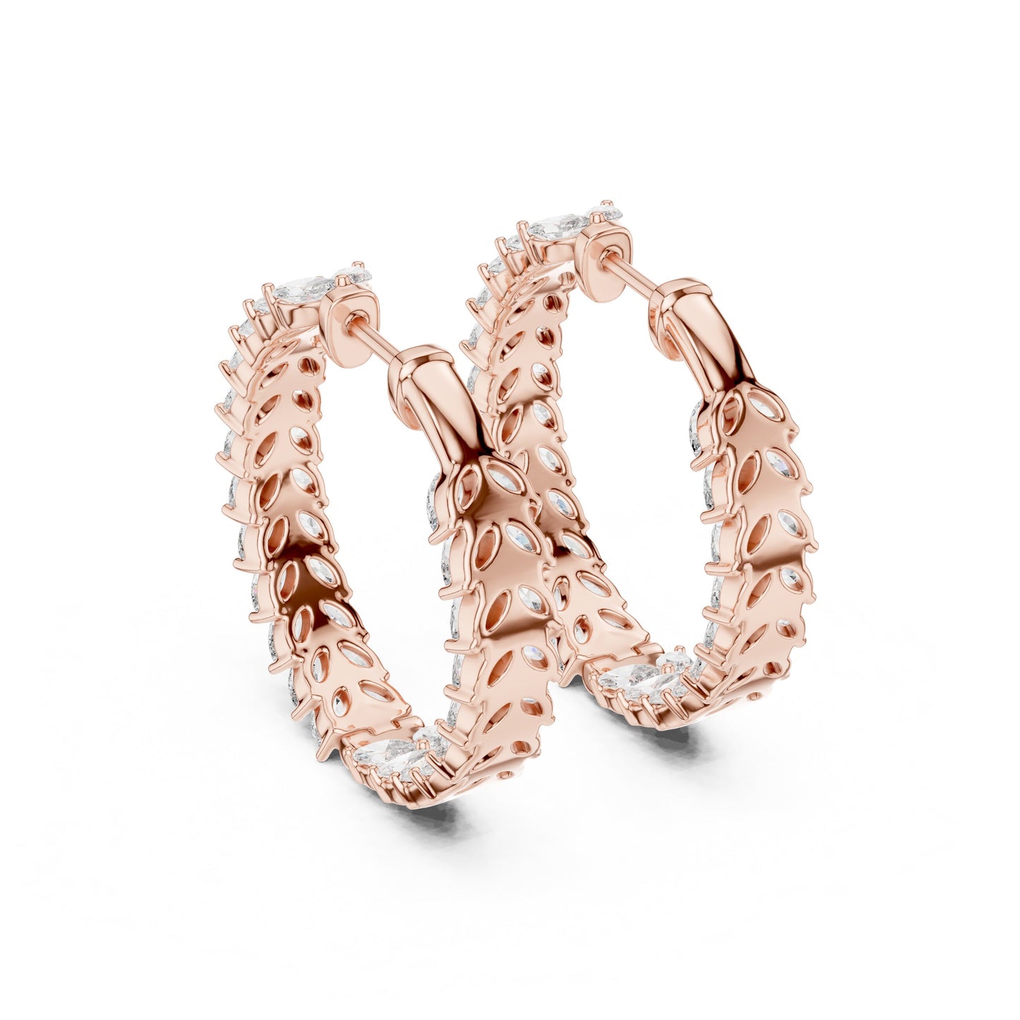 Marquise Hoop Lab Grown Diamond Earrings