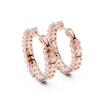 Marquise Hoop Lab Grown Diamond Earrings