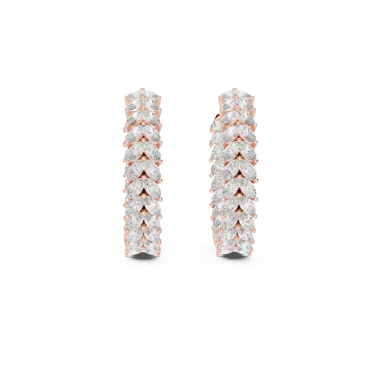 Marquise Hoop Lab Grown Diamond Earrings