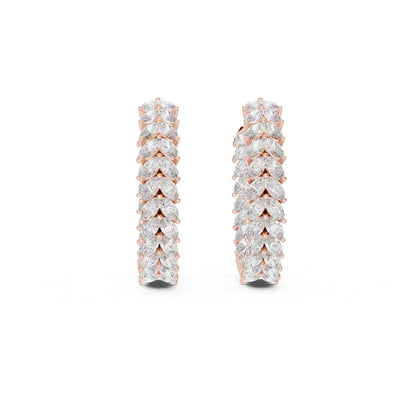 Marquise Hoop Lab Grown Diamond Earrings