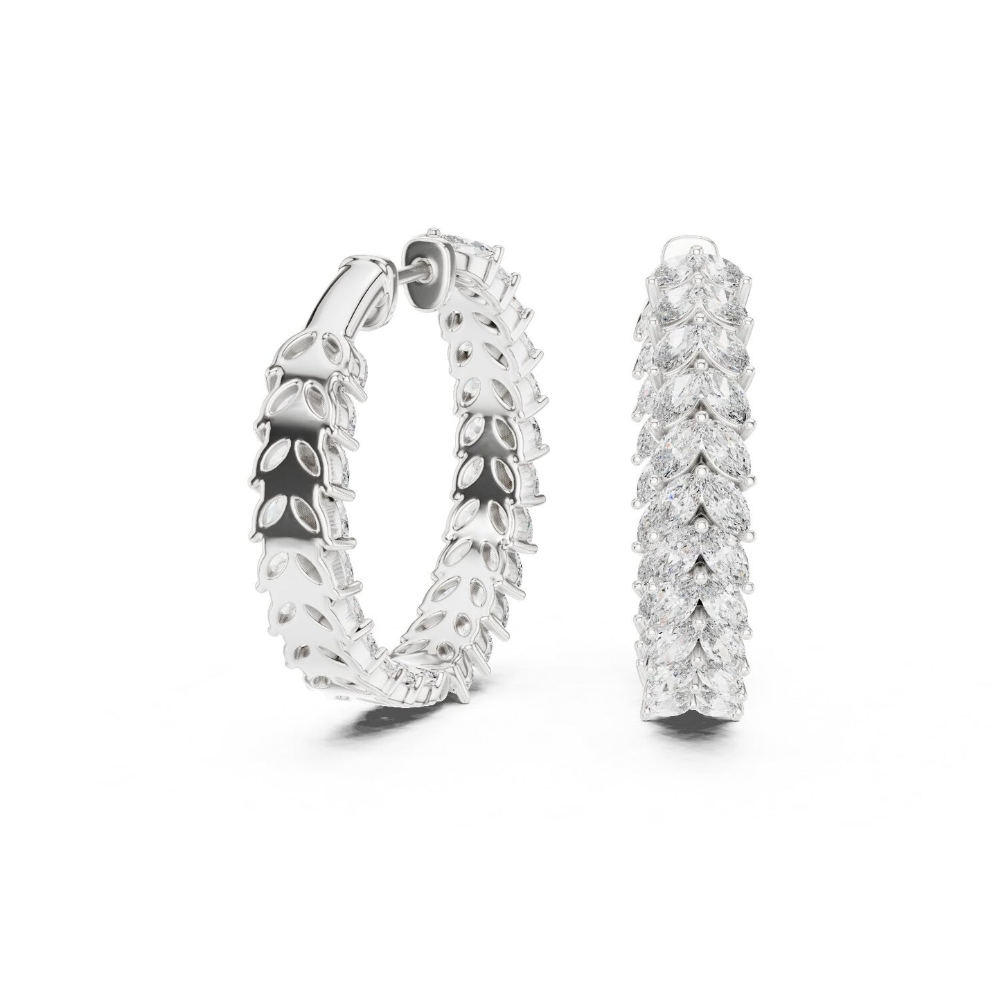 Marquise Hoop Lab Grown Diamond Earrings